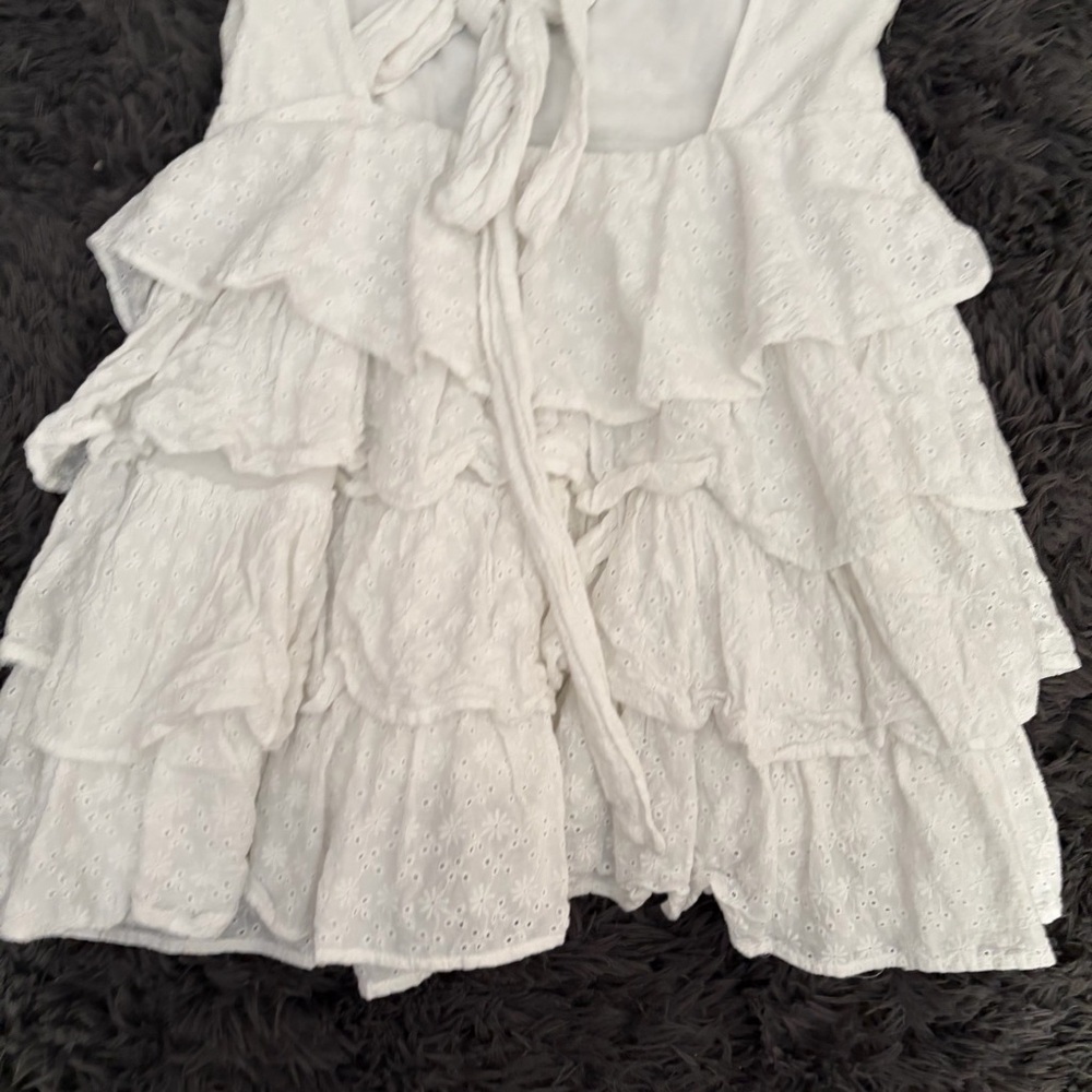 Altar'd State Ivory boho bohemian senior pictures preppy mini Lace Dress large - Picture 8 of 14